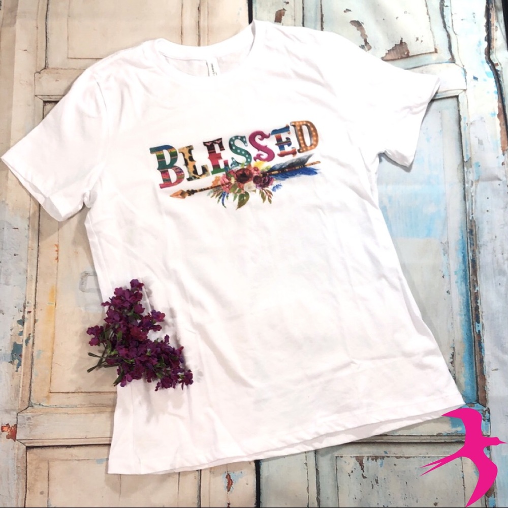 New Blessed White Tee